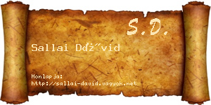 Sallai Dávid névjegykártya